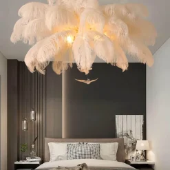 Feder-Kronleuchter – Elegante Deckenleuchte