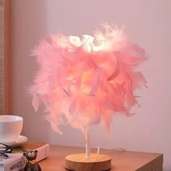 Feder-Tischlampe – Elegante Wohnbeleuchtung