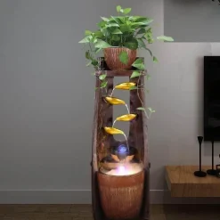 Feng Shui-Wasserbrunnen – Glücksbringer-Dekoration aus Blattgold