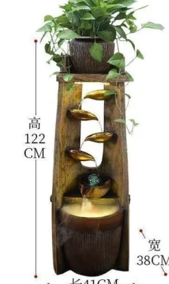 Feng Shui-Wasserbrunnen – Glücksbringer-Dekoration aus Blattgold