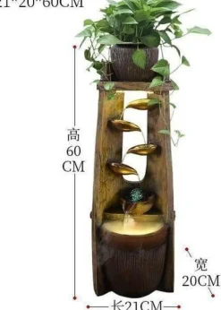 Feng Shui-Wasserbrunnen – Glücksbringer-Dekoration aus Blattgold