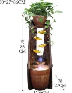 Feng Shui-Wasserbrunnen – Glücksbringer-Dekoration aus Blattgold