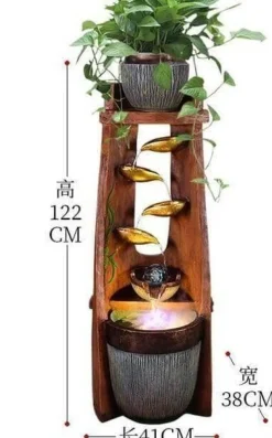 Feng Shui-Wasserbrunnen – Glücksbringer-Dekoration aus Blattgold