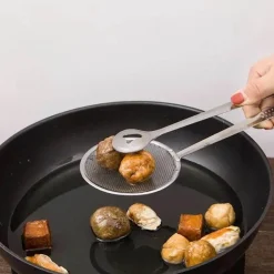 Filterlöffelzange aus Edelstahl – Küchenhelfer zum Braten und Grillen