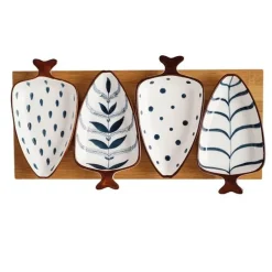 Fischschwanz-Snackteller aus Keramik – Stilvolles Servierset