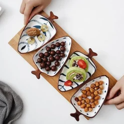 Fischschwanz-Snackteller aus Keramik – Stilvolles Servierset