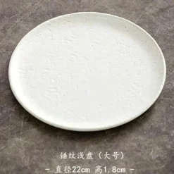 Flacher Teller mit Hammermuster – Hochwertiges Keramikgeschirr