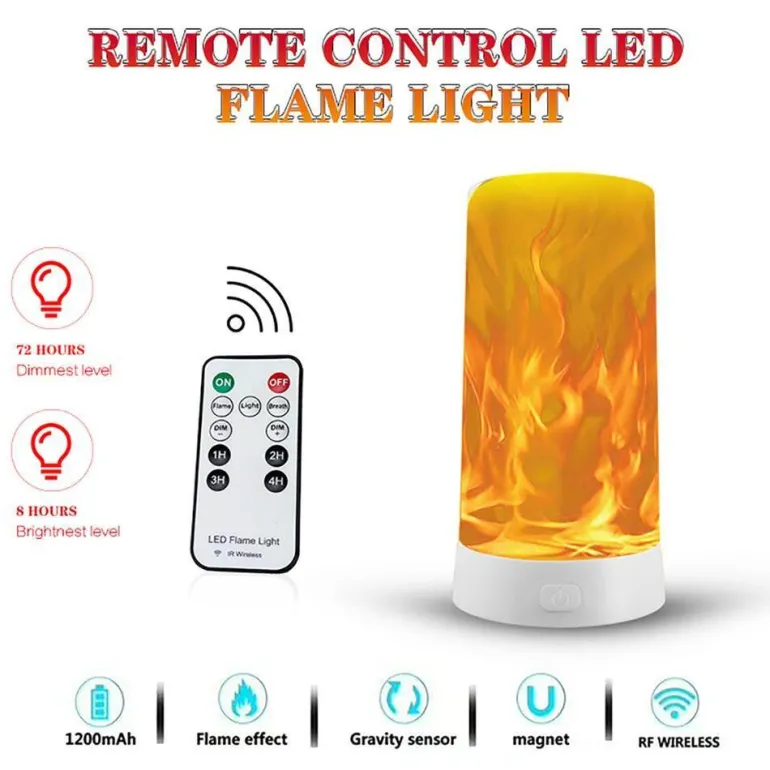Flameless Gravity USB Night Lamp - Modern LED Lighting