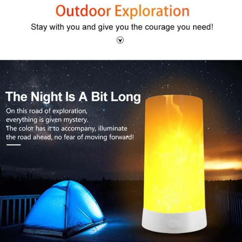 Flameless Gravity USB Night Lamp - Modern LED Lighting