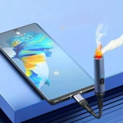 Flammenloses Feuerzeug mit Sicherheitsschalter und USB-Aufladung – winddichtes Design