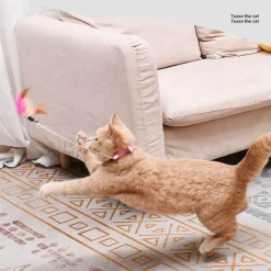 Flauschiges Katzenspielzeughalsband mit Federn – Interaktives Spielzubehör
