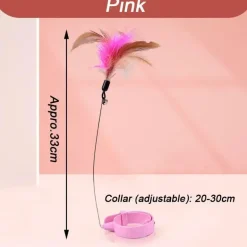 Flauschiges Katzenspielzeughalsband mit Federn – Interaktives Spielzubehör