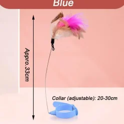 Flauschiges Katzenspielzeughalsband mit Federn – Interaktives Spielzubehör