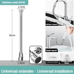 Flexible Küchenhahn-Verlängerungsdüse – verstellbares Universaldesign