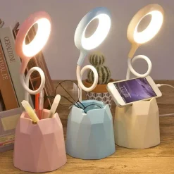 Flexible LED Desk Lamp - Touch-Control Phone Holder Light