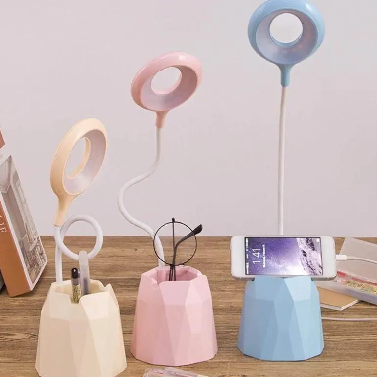 Flexible LED Desk Lamp - Touch-Control Phone Holder Light