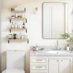 Floating Shelves for Wall – Wall-Mounted Wooden Bookshelves for Living Room