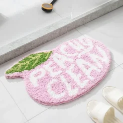 Flocked Moss Bath Rug - Soft Green Bathroom Mat