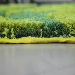 Flocked Moss Bath Rug - Soft Green Bathroom Mat