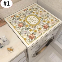 Floral Washing Machine Cover - Retro Home Decor Mat