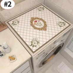 Floral Washing Machine Cover - Retro Home Decor Mat