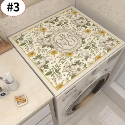 Floral Washing Machine Cover - Retro Home Decor Mat