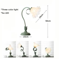 Florale Schreibtischlampe - Romantisches stilvolles Tischlicht
