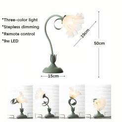 Florale Schreibtischlampe - Romantisches stilvolles Tischlicht