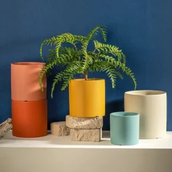 Florava Hand-Painted Ceramic Planter – Colorful Draining Plant Pot