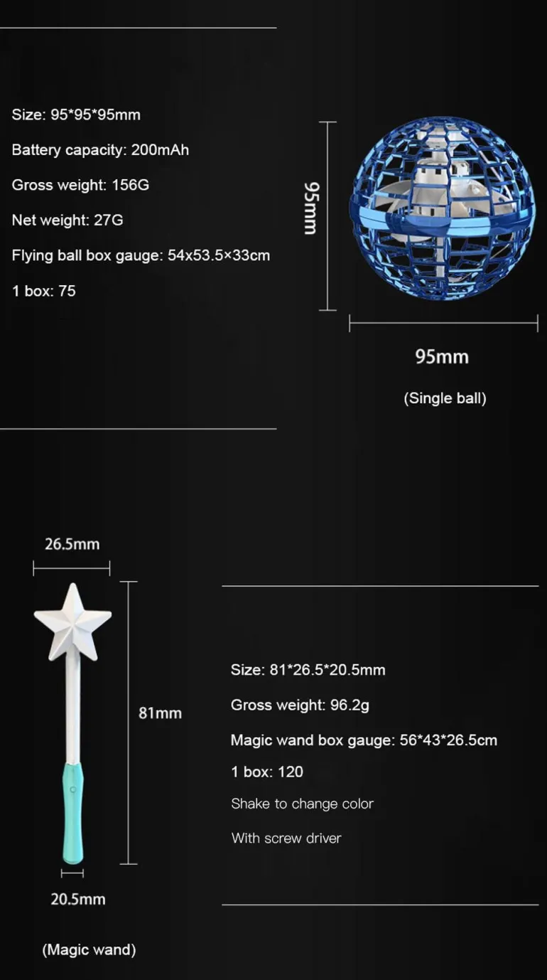Flying Ball Drone - 360° drehbarer, handgesteuerter Helikopter-Spinner