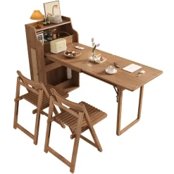 Foldable Dining Table Set - Space-Saving with Hidden Storage
