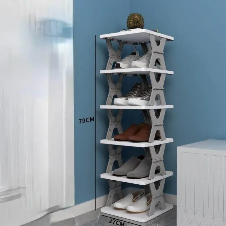 Foldable Shoe Storage Rack - Stackable Space Saver Organizer