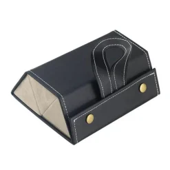 Folding Leather Eyeglasses Case - Travel Organizer Holder