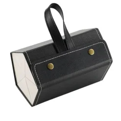 Folding Leather Eyeglasses Case - Travel Organizer Holder