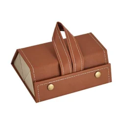 Folding Leather Eyeglasses Case - Travel Organizer Holder