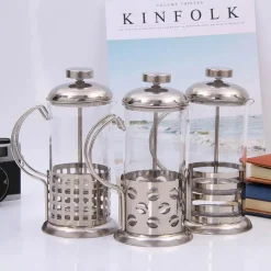 French-Press-Kaffeemaschine aus Edelstahl – 350 ml tragbarer Brüher für frischen Kaffee