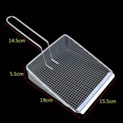 Frittierspatel aus Edelstahl – Sieb-Kochwerkzeug zum Frittieren und Abtropfen