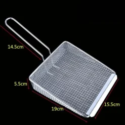 Frittierspatel aus Edelstahl – Sieb-Kochwerkzeug zum Frittieren und Abtropfen