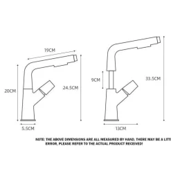 Futuristic Rotating Pull-Out Kitchen Faucet - Modern European Design