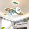 Futuristische Flugzeug-Deckenventilatorlampe - RC-Schlafzimmerlampe für Kinder