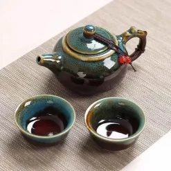 Gaiwan-Teeservice aus Keramik – Gongfu-Reise-Teekannen- und Tassenset