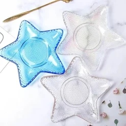 Galvanisierter Kristallglasteller mit Meeresmotiven – Dekorativer Tellerunterteller