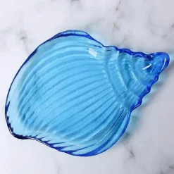 Galvanisierter Kristallglasteller mit Meeresmotiven – Dekorativer Tellerunterteller