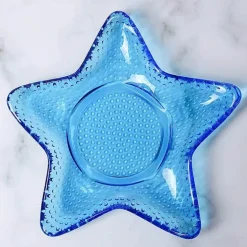 Galvanisierter Kristallglasteller mit Meeresmotiven – Dekorativer Tellerunterteller