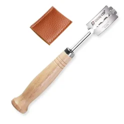 Gebogenes Brotmesser aus Edelstahl mit elegantem Holzgriff für müheloses Schneiden