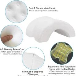 Gebogenes Memory Foam-Kissen – Anti-Druck-Schlafstützkissen