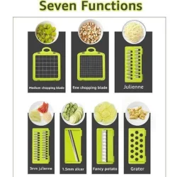 Gemüse- und Obstschneider mit 6 Klingen und Aufbewahrungsbox – multifunktionales Küchenwerkzeug