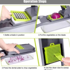 Gemüse- und Obstschneider mit 6 Klingen und Aufbewahrungsbox – multifunktionales Küchenwerkzeug