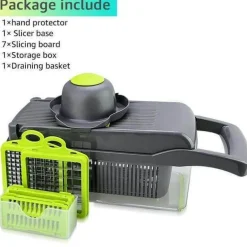 Gemüse- und Obstschneider mit 6 Klingen und Aufbewahrungsbox – multifunktionales Küchenwerkzeug