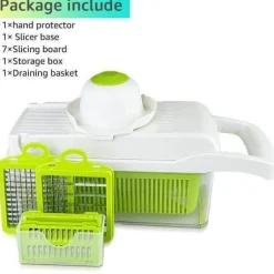 Gemüse- und Obstschneider mit 6 Klingen und Aufbewahrungsbox – multifunktionales Küchenwerkzeug